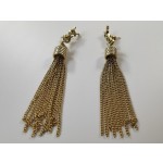 Saint Laurent YSL Tassel Chain Clause Ear Clap Stud Earrings