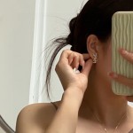 Saint Laurent YSL stud earrings with full diamonds