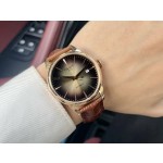 Tissot sapphire glass mirror 316 steel original double button butterfly buckle/genuine leather belt