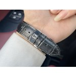 Tissot sapphire glass mirror 316 steel original double button butterfly buckle/genuine leather belt