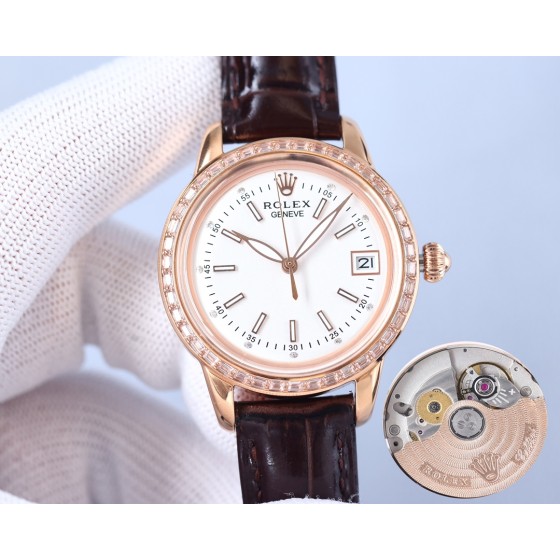 Rolex fashion women's watch simple three needles super luminous at night 💕Unique 3⃣️ character calendar