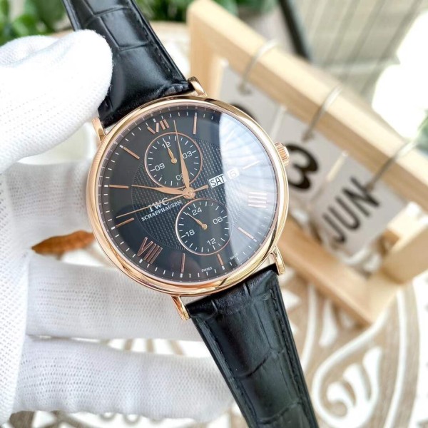 IWC- Fine men's watches Fully automatic mechanical movement, top 316 steel case and strap