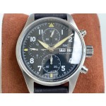 IWC- IWC 3777 Pilot's Watch Chronograph, movement synchronized with the original, anti-glare blue coating on both sides