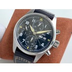 IWC- IWC 3777 Pilot's Watch Chronograph, movement synchronized with the original, anti-glare blue coating on both sides