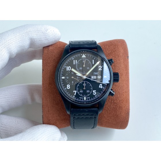 IWC- Pilot's Watch Chronograph Tribute "3705" Special Edition with Black Calfskin Strap