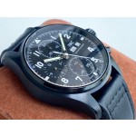 IWC- Pilot's Watch Chronograph Tribute "3705" Special Edition with Black Calfskin Strap