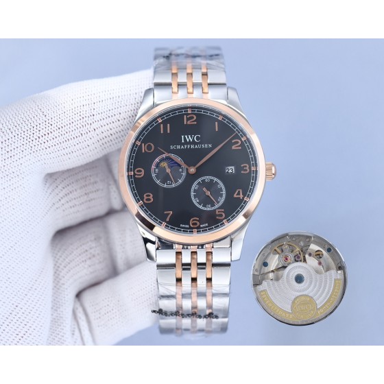IWC- Fine men's watches Fully automatic mechanical movement, top 316 steel case and strap