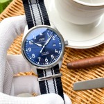 IWC- nylon canvas strap universal pilot automatic mechanical vintage racing themed chronograph