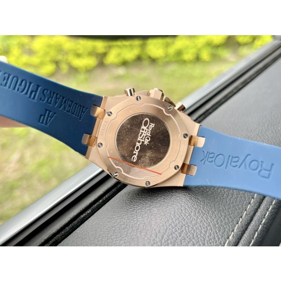 Audemars Piguet set with 32 baguette-cut sapphires in "rainbow colors"