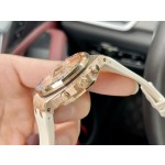 Audemars Piguet set with 32 baguette-cut sapphires in "rainbow colors"