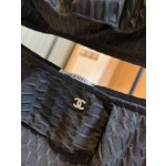 Chanel Ruffle Irregular One Piece Swimsuit Bikini