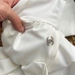 香奈儿荷叶边不规则连体泳衣比基尼