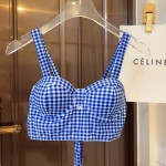 迪奥高弹力休闲套装泳衣 塑腰小背心