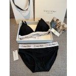 Ck Underwear Women Steelless Triangle Cup with Bra Pads Sexy Sports Bra Low Waist Ck Briefs Swimwear