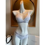 Ck Underwear Women Steelless Triangle Cup with Bra Pads Sexy Sports Bra Low Waist Ck Briefs Swimwear