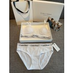 Ck Underwear Women Steelless Triangle Cup with Bra Pads Sexy Sports Bra Low Waist Ck Briefs Swimwear