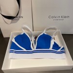 Ck Underwear Women Steelless Triangle Cup with Bra Pads Sexy Sports Bra Low Waist Ck Briefs Swimwear