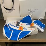 Ck Underwear Women Steelless Triangle Cup with Bra Pads Sexy Sports Bra Low Waist Ck Briefs Swimwear