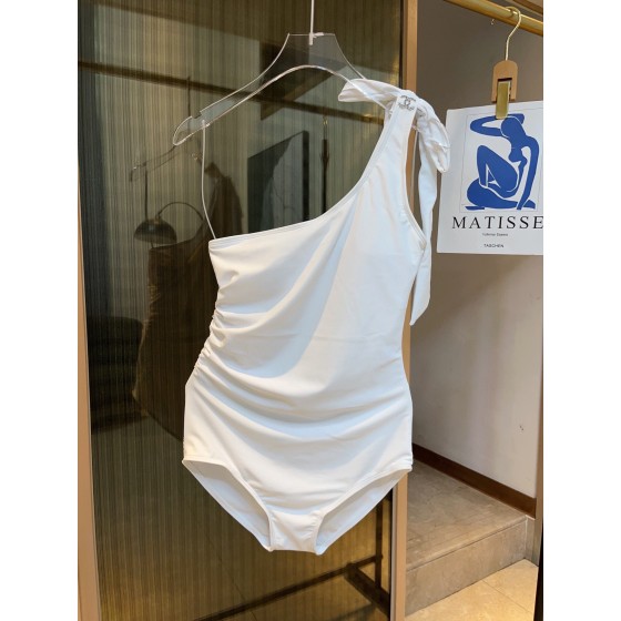Chanel New one-piece swimming costume with one shoulder