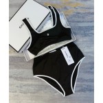 Chanel New Bikini Midi Set Petit Chanel Logo Print Camisole + Triangle Bottoms Separate Swimsuit