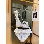 CHANEL Ruffle Irregular One-piece Swimsuit Bikini