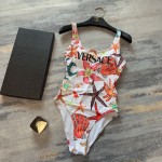 Versac*New Starfish Shell Print Open Back U-Neck One-Piece Swimsuit