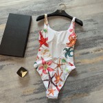 Versac*New Starfish Shell Print Open Back U-Neck One-Piece Swimsuit