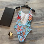 Versac*New Starfish Shell Print Open Back U-Neck One-Piece Swimsuit