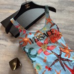 Versac*New Starfish Shell Print Open Back U-Neck One-Piece Swimsuit