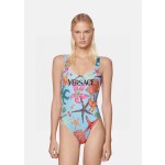 Versac*New Starfish Shell Print Open Back U-Neck One-Piece Swimsuit