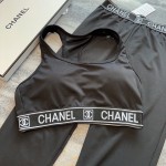 Chanel New High Stretch Fitness Yoga Wear Sports Suit