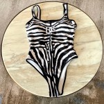 DG stripe new one-piece swimsuit