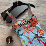 versace new starfish shell print backless u-neck one piece swimming costume