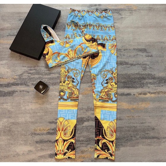 versace -fendi joint new high stretch fitness and yoga sportswear swimming costume