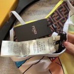 Fendi New character girl clash pattern double ff monogram print cross backless halter one piece swimming costume