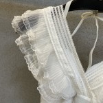 Saint Laurent Pure Black with Wave Lace One-piece Swimsuit