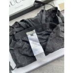 Gucci Letter Embroidered Mesh Camisole Semi-Sheer Sexy Swimsuit