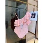 CHANEL Ruffle Irregular One-piece Swimsuit Bikini