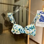 Gucci New split bikini swimming costume halter with steel ring bra + triangle shorts