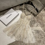 Chanel new sexy fairy lace one-piece boxer skirt