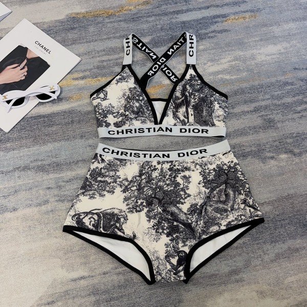 dior zoo series two piece swimsuit