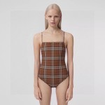 Burberry classic English one-piece swimsuit with straps