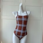 Burberry classic English one-piece swimsuit with straps