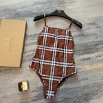Burberry classic English one-piece swimsuit with straps