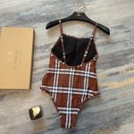 Burberry classic English one-piece swimsuit with straps