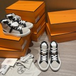 Hermes latest Kelly buckle small white shoes sneakers
