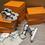 Hermes latest Kelly buckle small white shoes sneakers