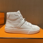 Hermes latest Kelly buckle small white shoes sneakers