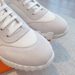 Hermes couple style lace-up color matching casual sneakers small white shoes