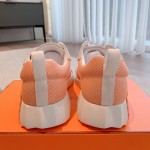 Hermes couple style lace-up color matching casual sneakers small white shoes